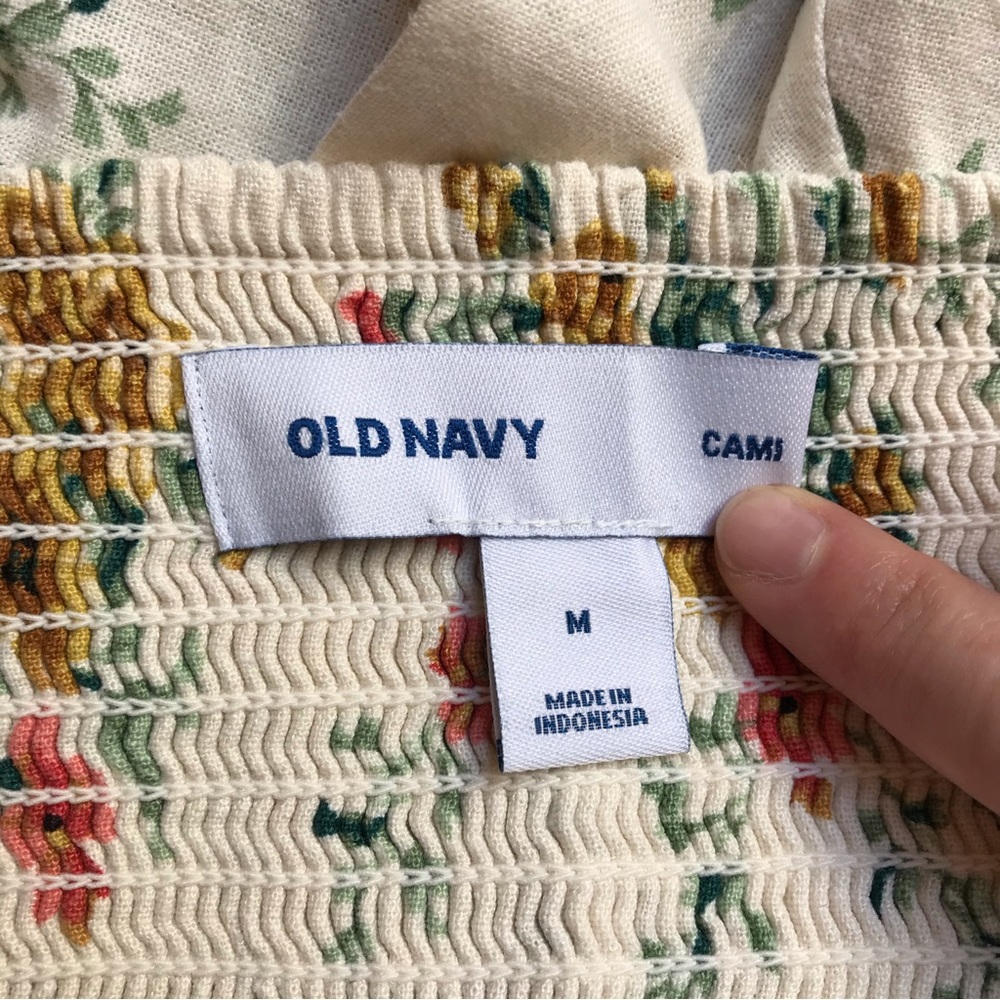 Old Navy Off White Yellow Floral Linen Cami Skater Dress, EUC, M - Picture 12 of 14